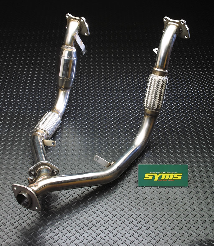 Mキャタ付フロントパイプ for レガシィ BE/BH | Syms Racing Team